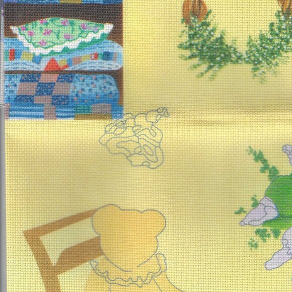 "Teddy and Quilt Cabinet" Counted Cross Stitch Kit - Picture 4 of 5